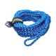 blue and white reflective tube tow rope