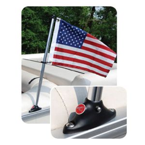 Pontoon Flag Pole Socket With Flag