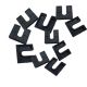 Black Split Square Rail Risers (10 Pack)