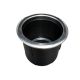 Black Cup Holder With Stainless Steel Trim