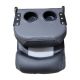 Black/Dark Grey Center Fish Seat - Low Back W/ Cupholders